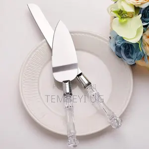 Set of 2 Stainless Steel, Acrylic Handle Cake Knives