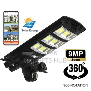 9mp 450w 4g Sim L Ip65 Solar Street Cameta and Light 4 Lens
