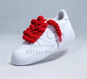 Original Nike Air Force 1 07 White/Red Chunky Laces Sneakers