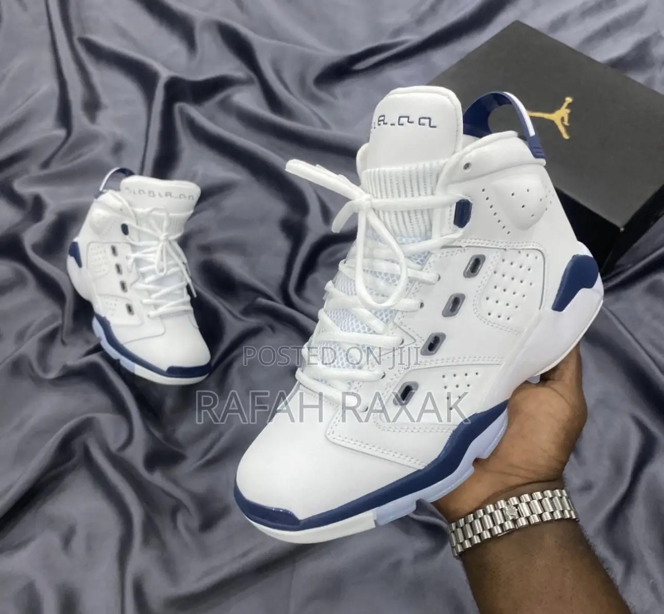 Original White/Blue Air Jordan 6 “17-23” Sneakers