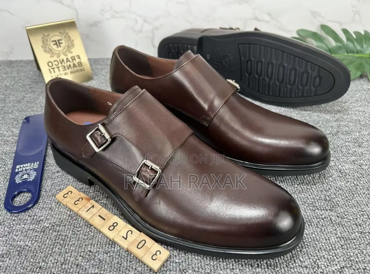 Original Coffee Brown Franco Banetti Monk Strap Oxford Shoes