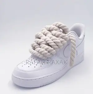 Original White Cream Chunky Laces Nike Air Force 1 Sneakers