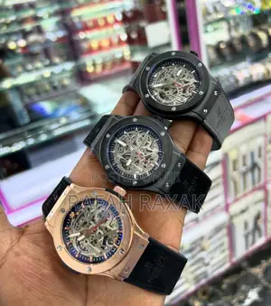 Classic Men’S Hublot Automatic Leather Wrist Watch