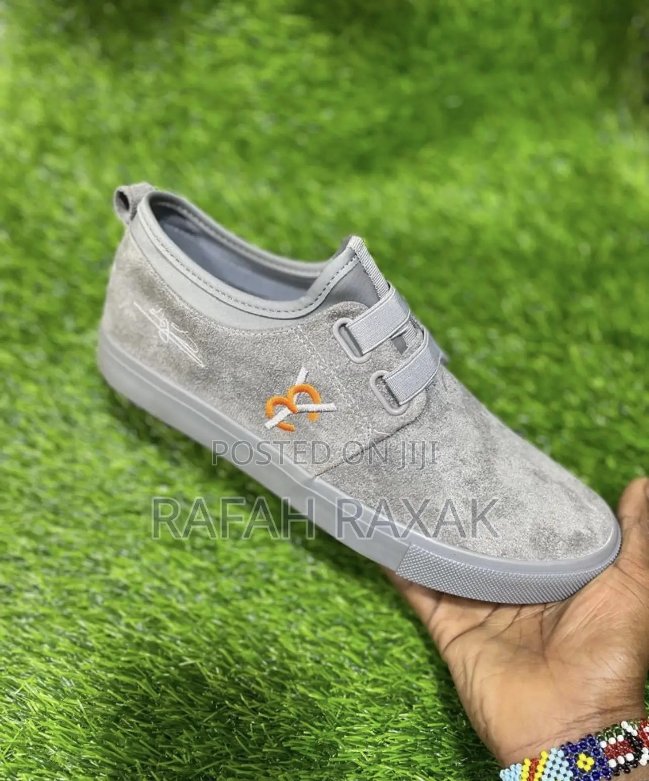 Men’S Classic Grey Suede Leopard Easy Slip on Shoes
