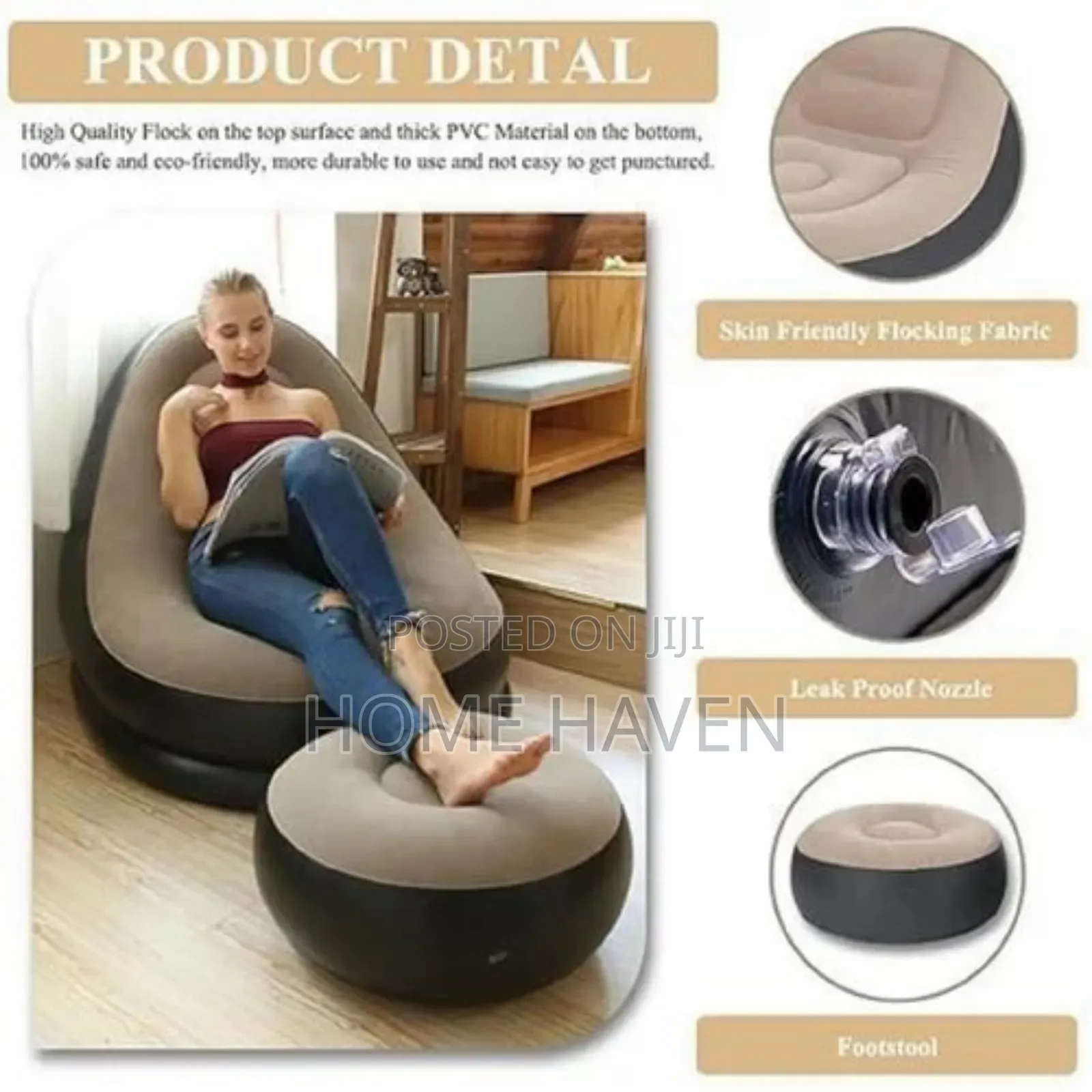 Inflatable Lounge Sofa Chair With Electric Pump