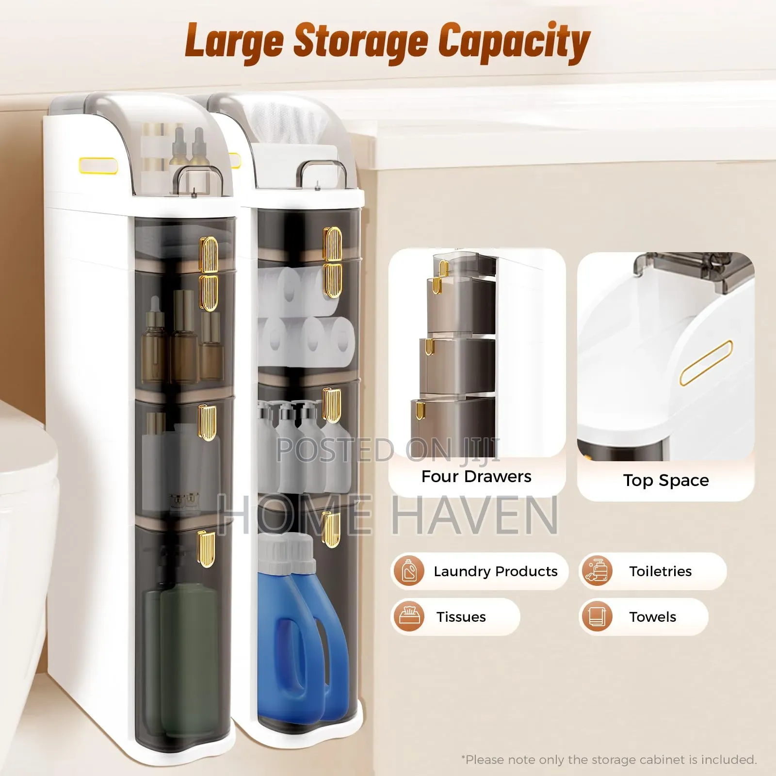 4 Tier Bathroom Floor Storage Cabinet