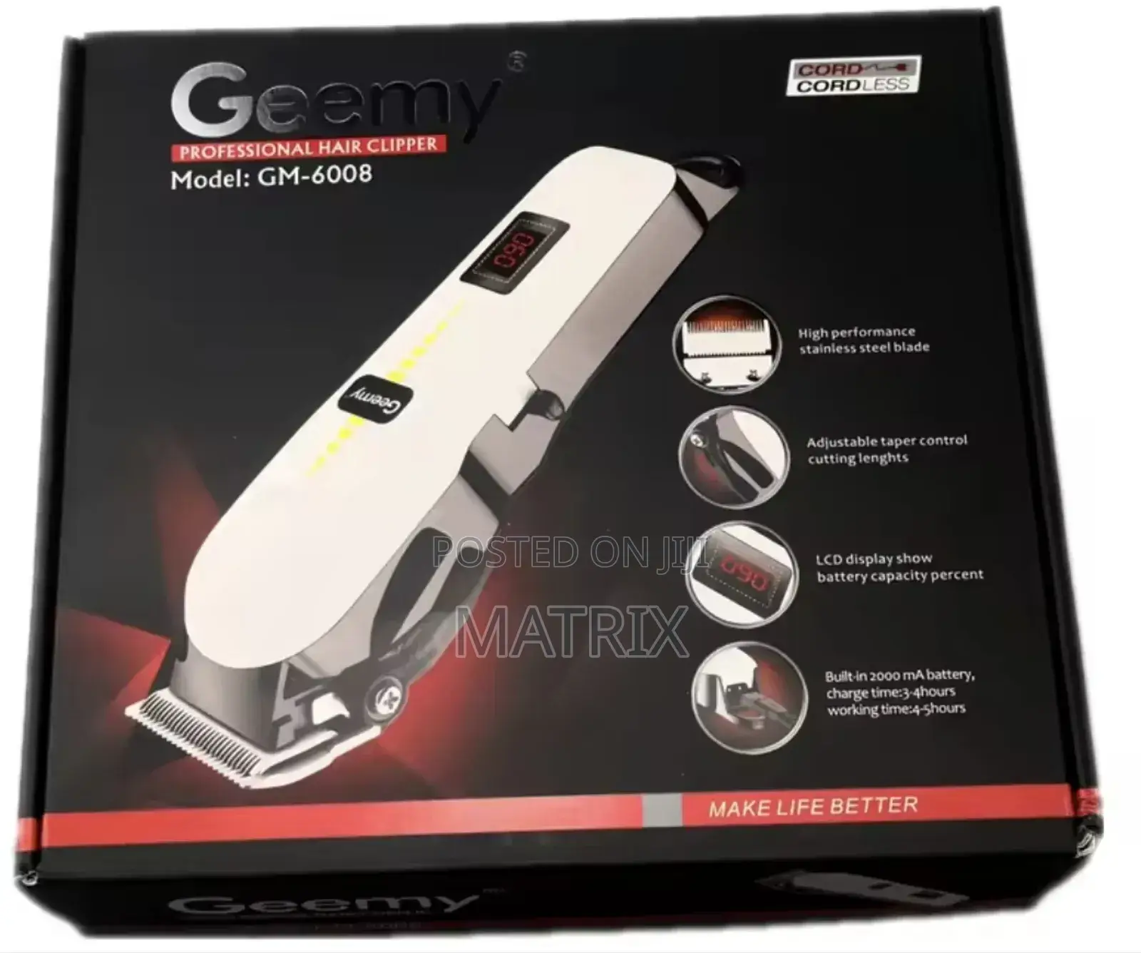Rechargable Electric Hair Shaving Clipper Machine