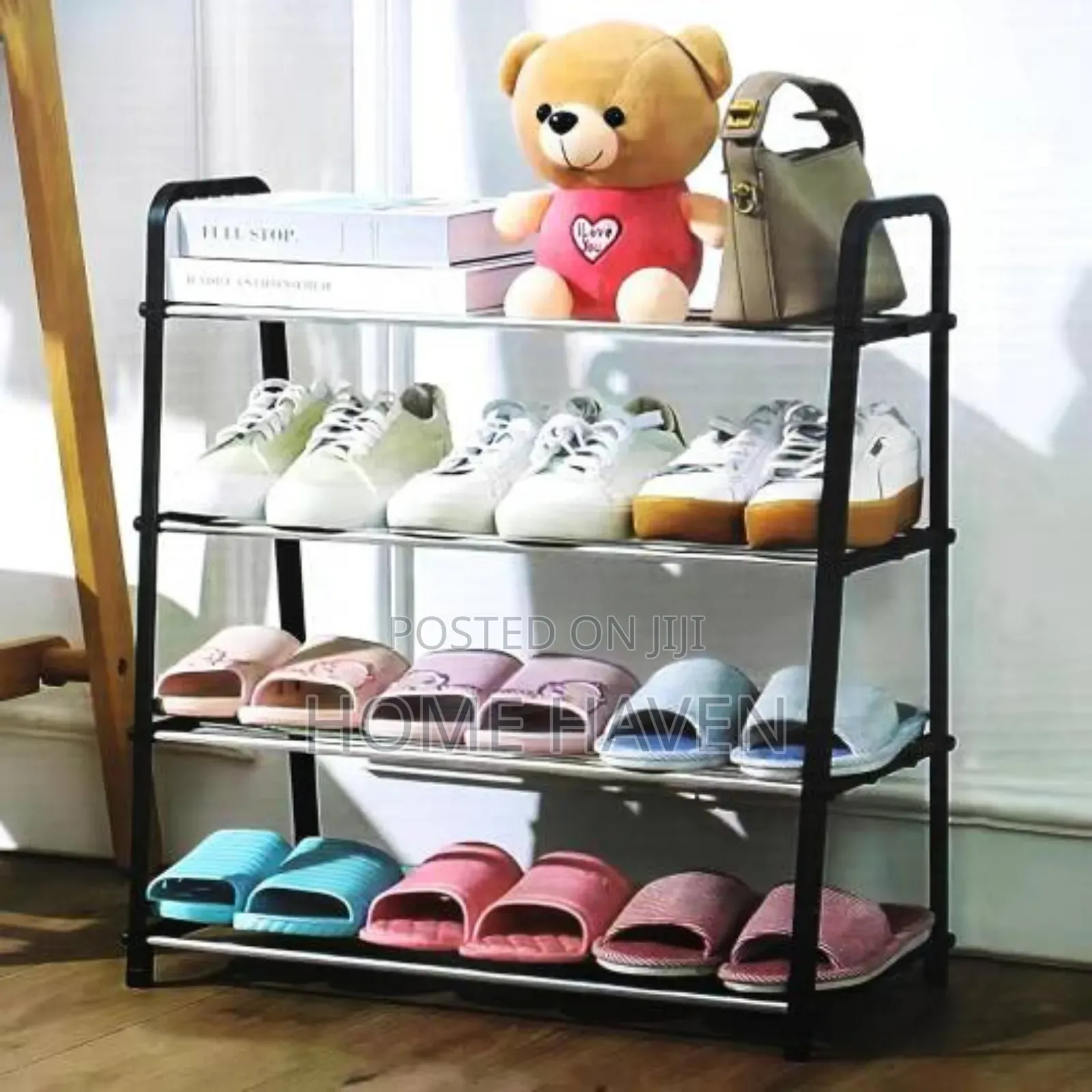 4 Tier Metallic Shoe Rack