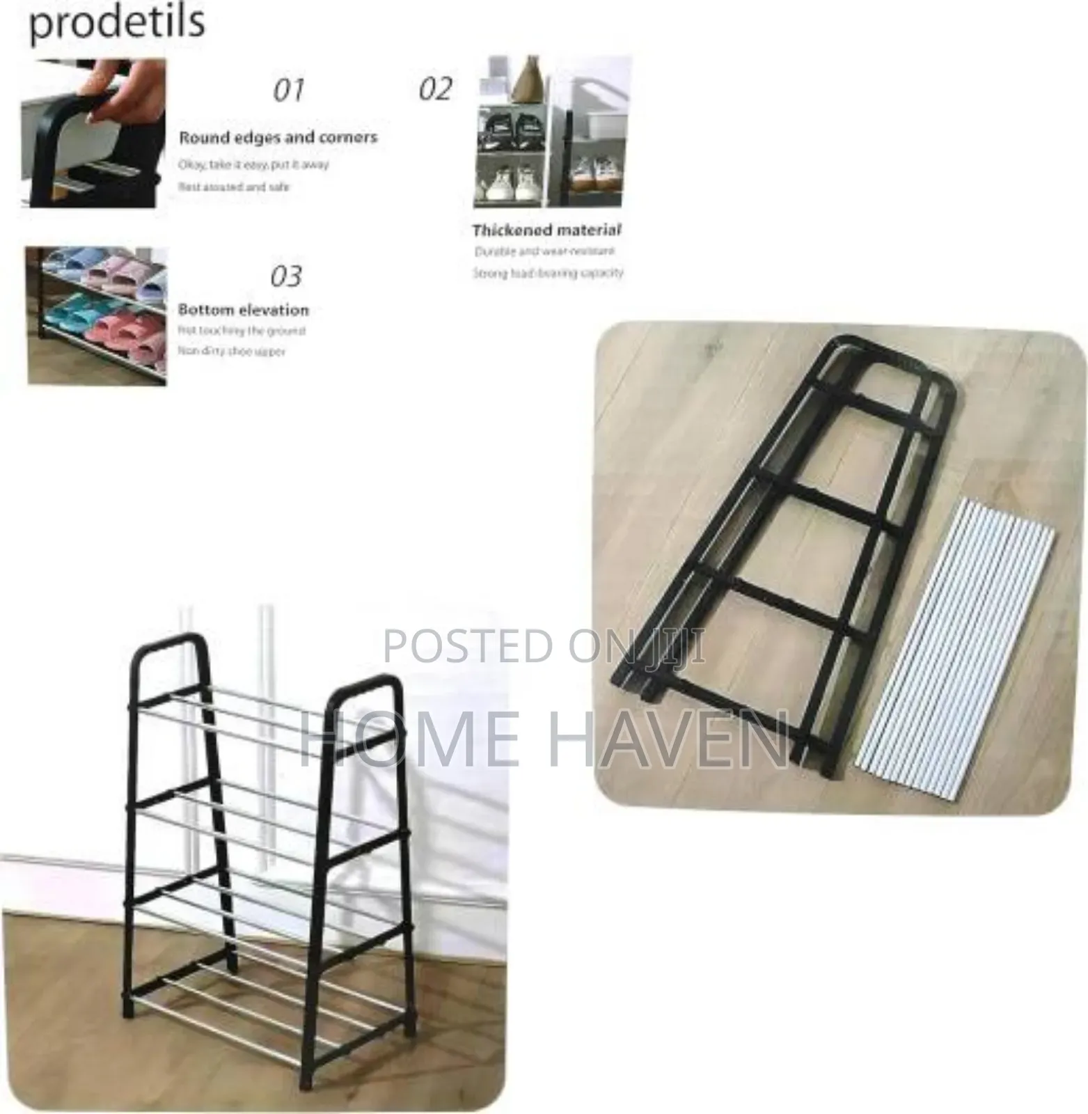 4 Tier Metallic Shoe Rack