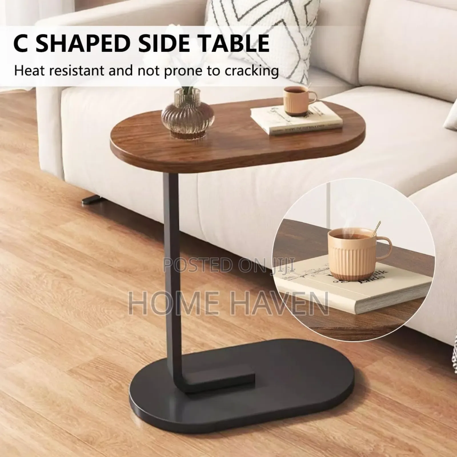 Modern C Shaped Side Table