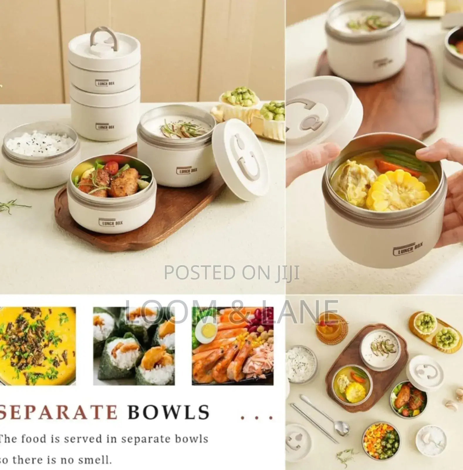 4pcs Stainless Steel Lunc Containers With Insulated Bag