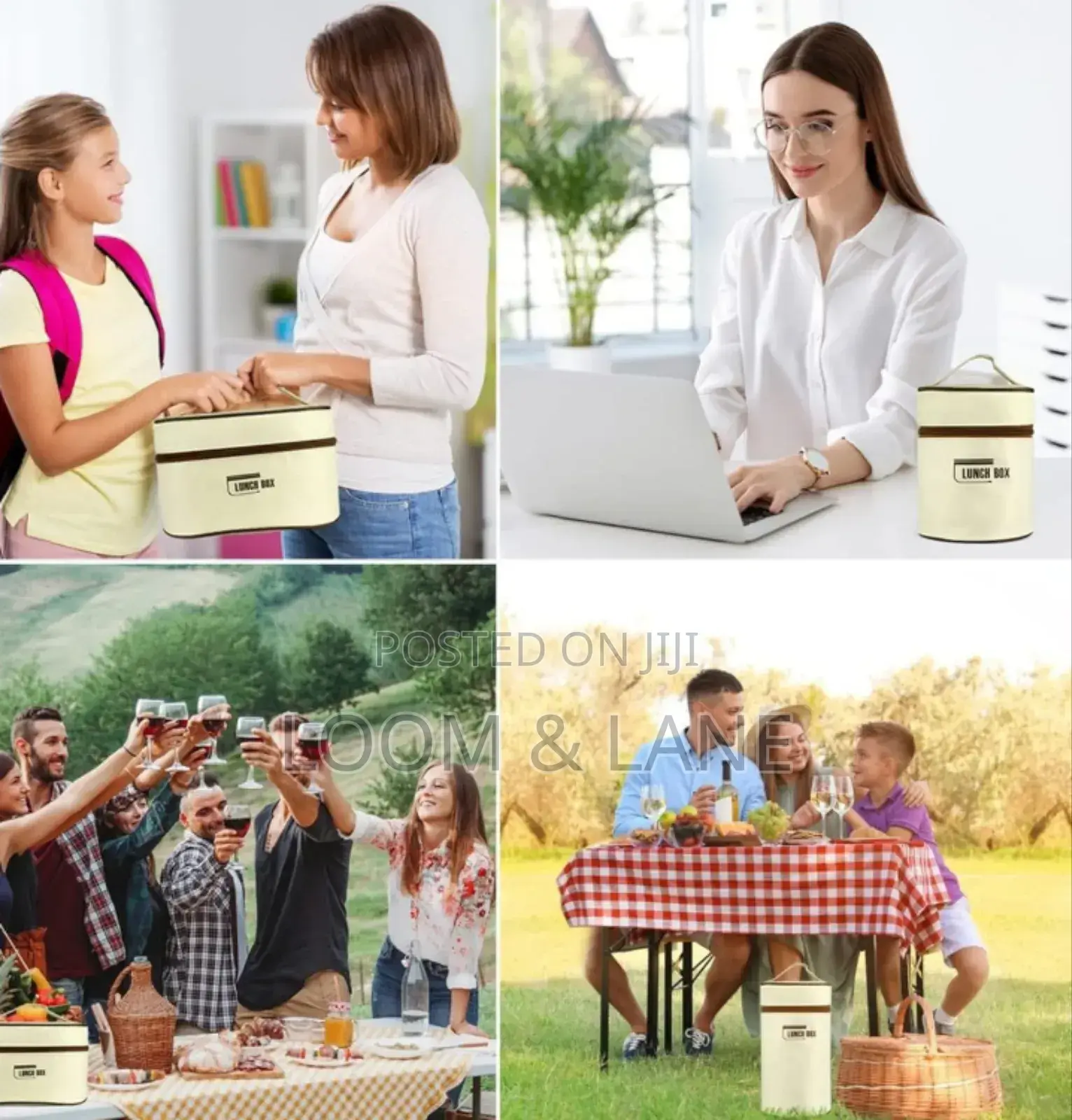 4pcs Stainless Steel Lunc Containers With Insulated Bag