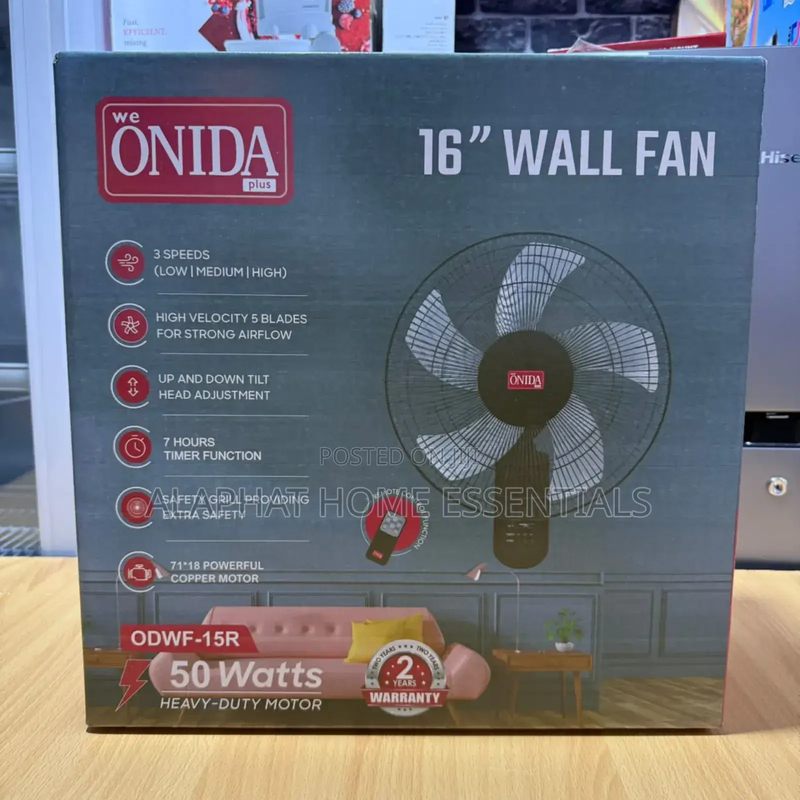 Onida 16" Wall Fan With Remote