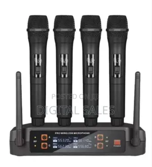 D4 Pro Wireless Microphone System With 4 Handheld Microphone