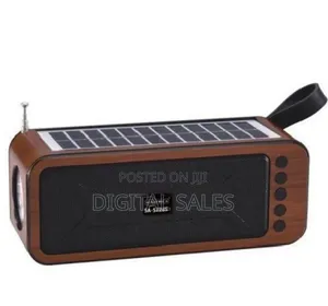 Usb Tf Aux Fm 6v 1w Solar Panel Speaker_brown