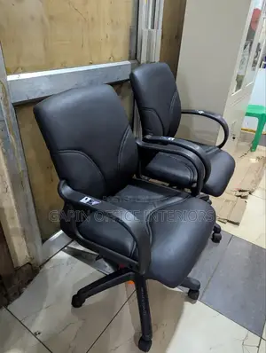 Low Back Chairs With Refurbished Leather, 2 Pieces