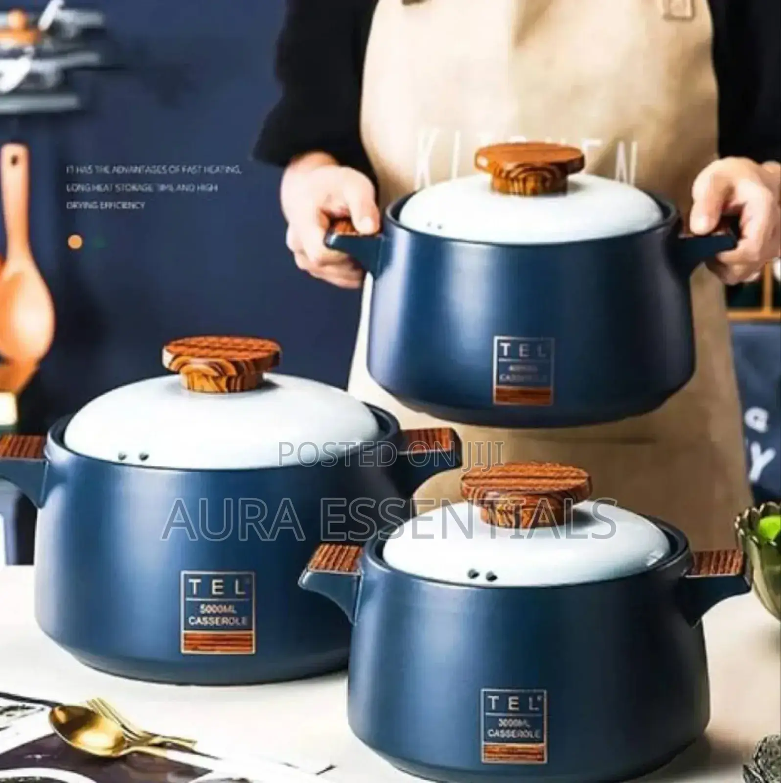 3pcs 5l Ceramic Casserole Dishes