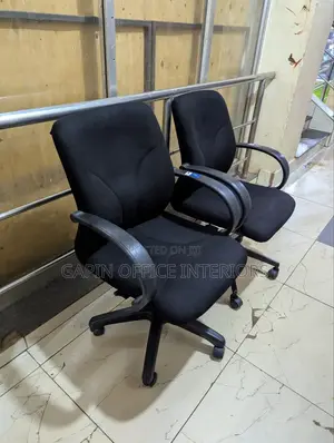 Second Hand Fabric Short Back Chairs, 2 Pieces