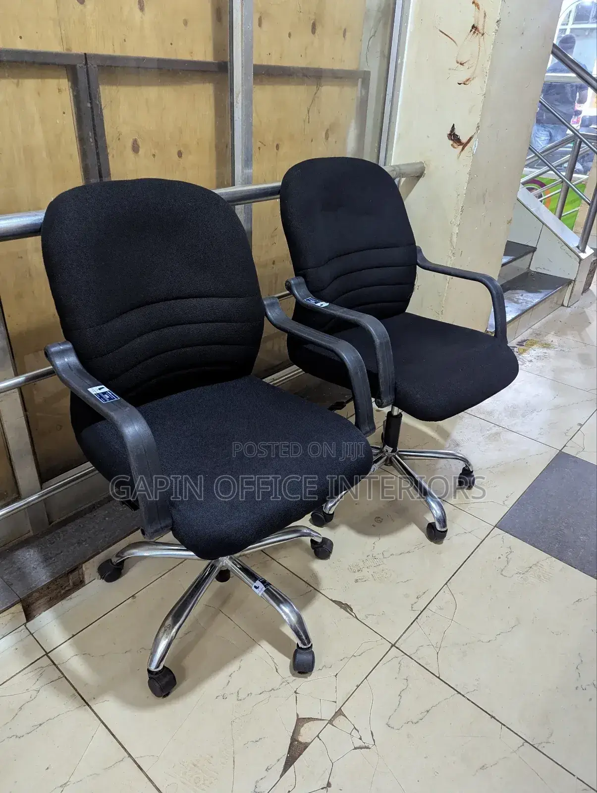 Second Hand Fabric Office Chairs, 2 Pieces