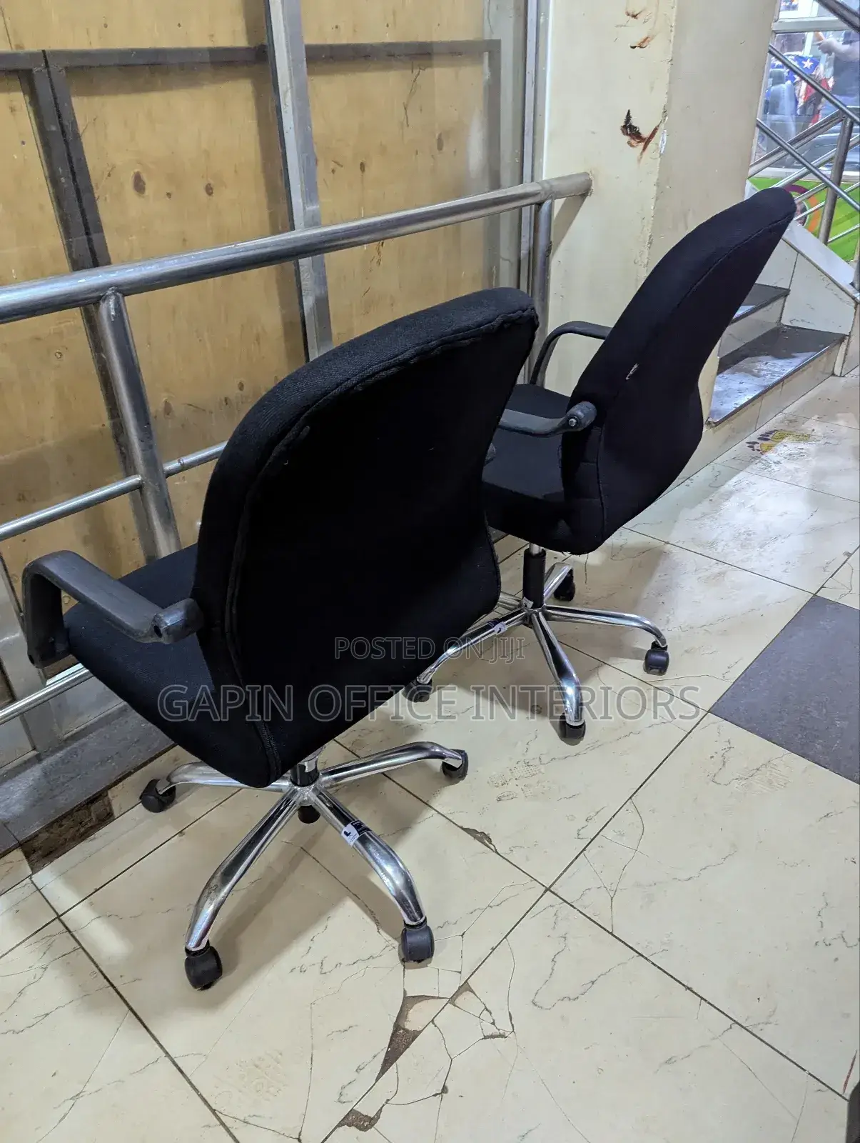 Second Hand Fabric Office Chairs, 2 Pieces