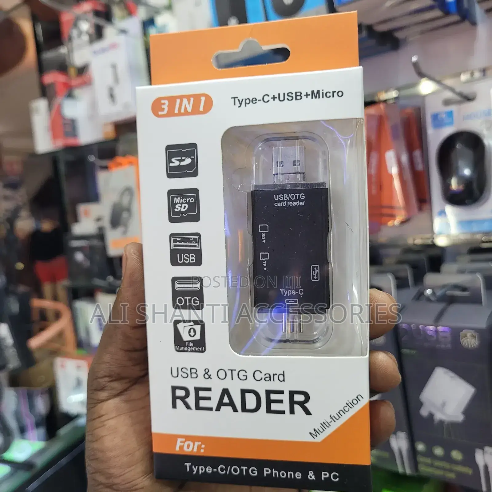 3 in 1 Usb-C + Usb + Micro Otg Card Reader High Speed