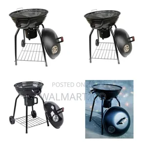 Portable Round Charcoal BBQ Grill/Smoker