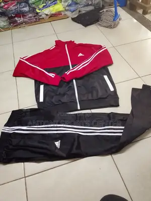 Original Track Suit Adidas Red and White Color