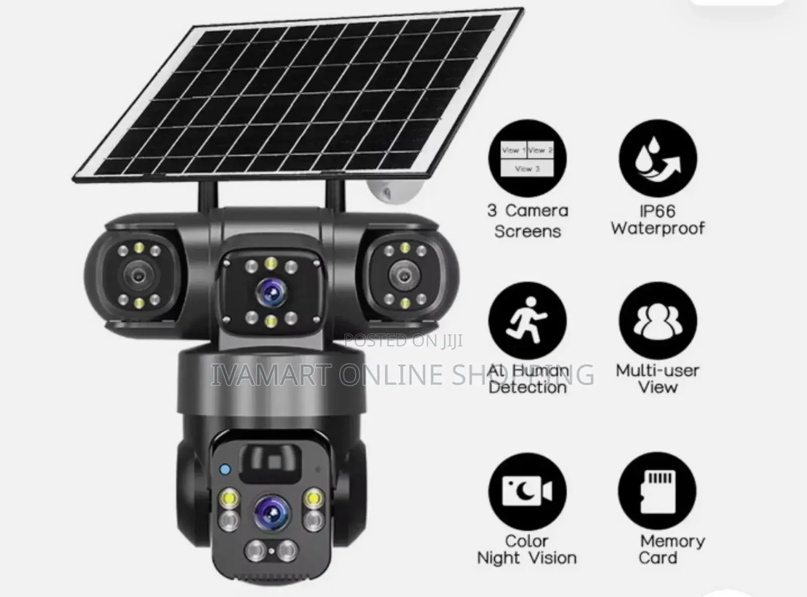 Intelligent Wi-Fi Smart Solar Security Camera - 3 Lens