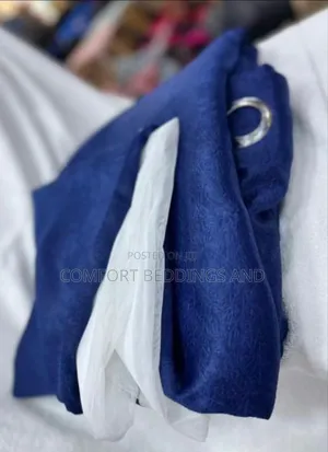 Fancy Curtains With Net Navy Blue