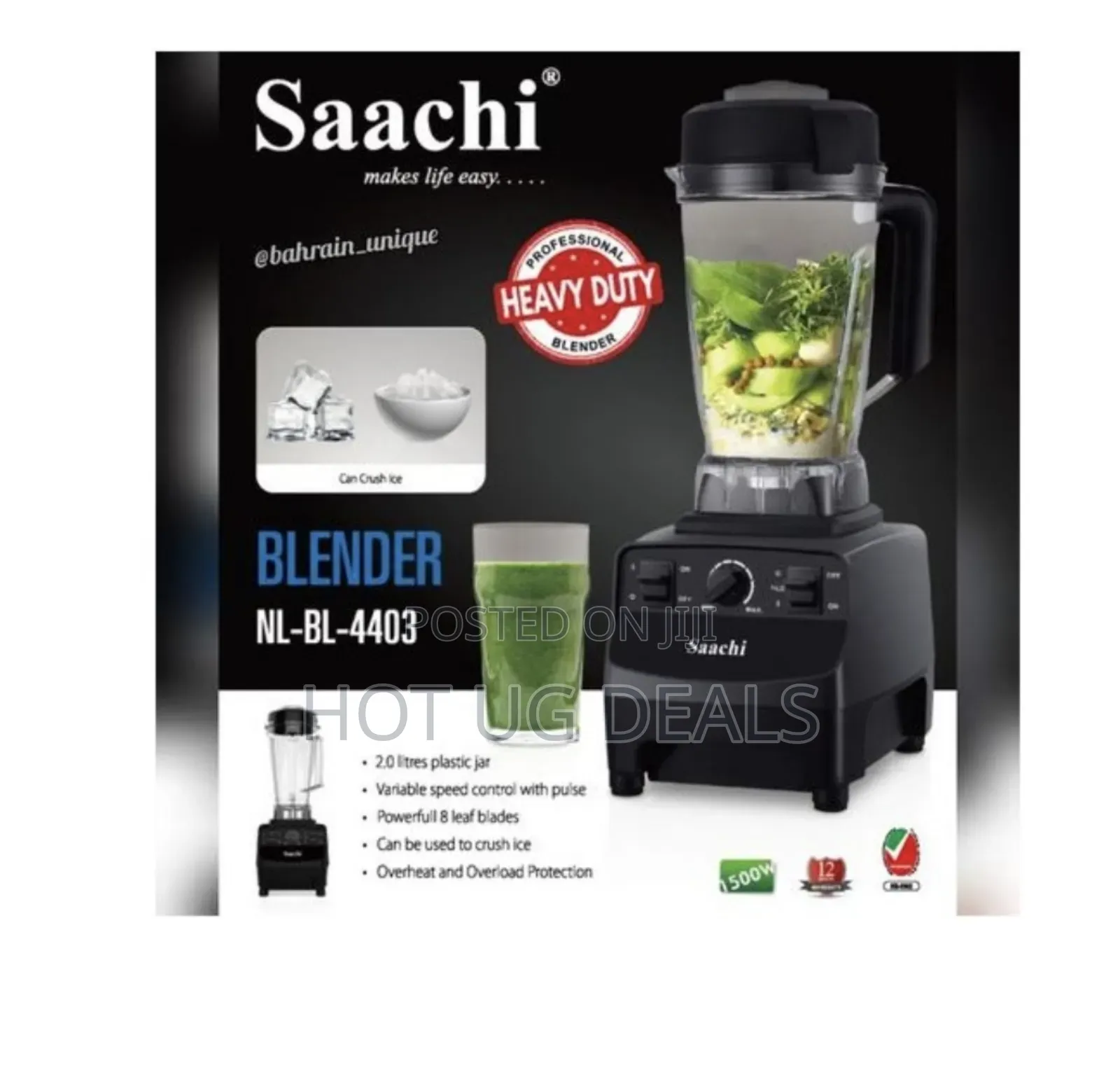 Saachi 2l Multi-functional Commercial Blender Juicer