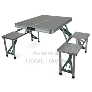 Aluminum Portable Folding Picnic Table and Chairs