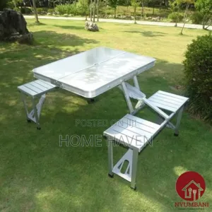 Aluminum Portable Folding Picnic Table and Chairs