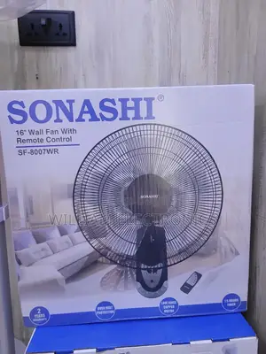 Sonashi 16inch Wall Fan With Remote Control Black Sf-8007.Wr