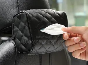 Backrest Leather Armrest Tissue Box