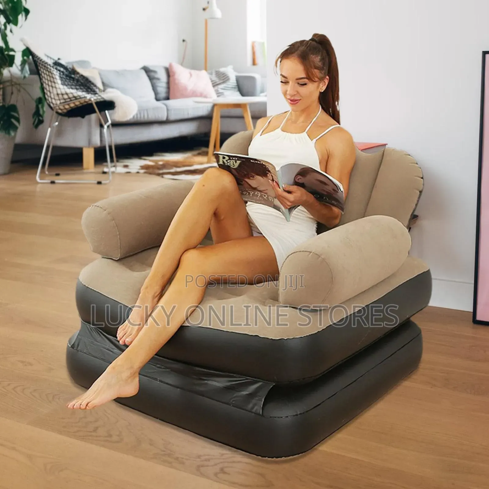 Multifunctional Inflatable Sofa and Bed Recliner With Pump