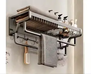 Double Bars Wall Mounted Kitchen Bathroom Towel Rack