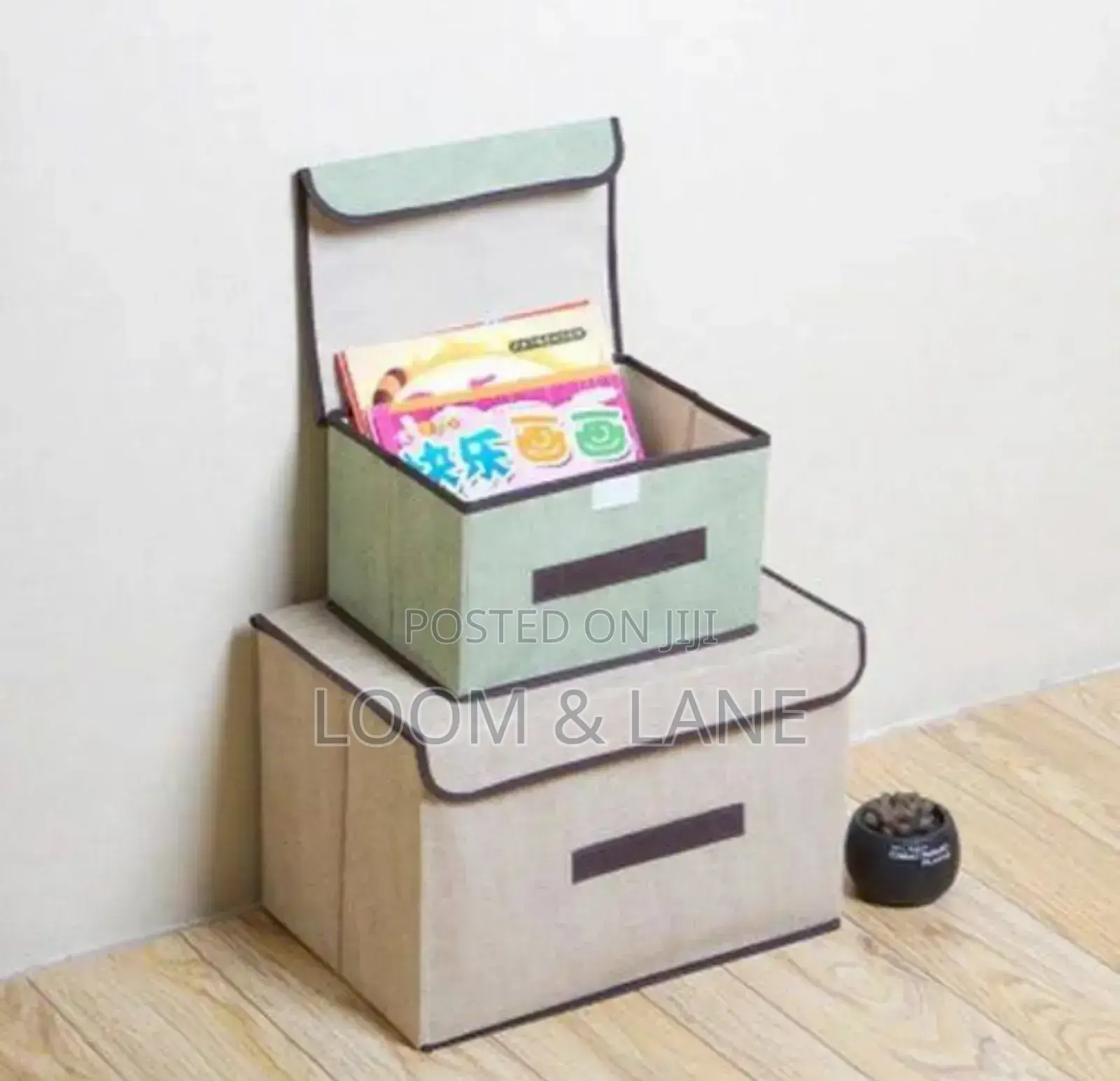 Collapsible Storage Box With Lid Set of 2pcs