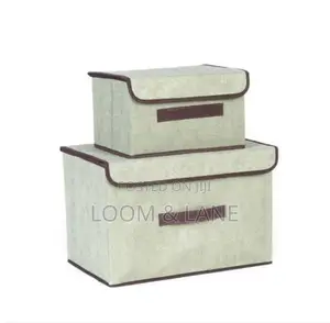 Collapsible Storage Box With Lid Set of 2pcs