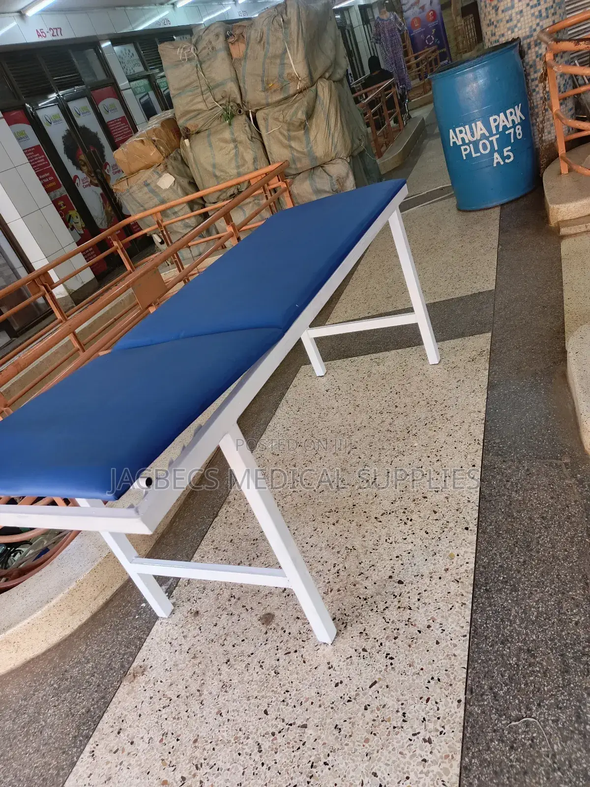Examination Bed Coated Blue Colour