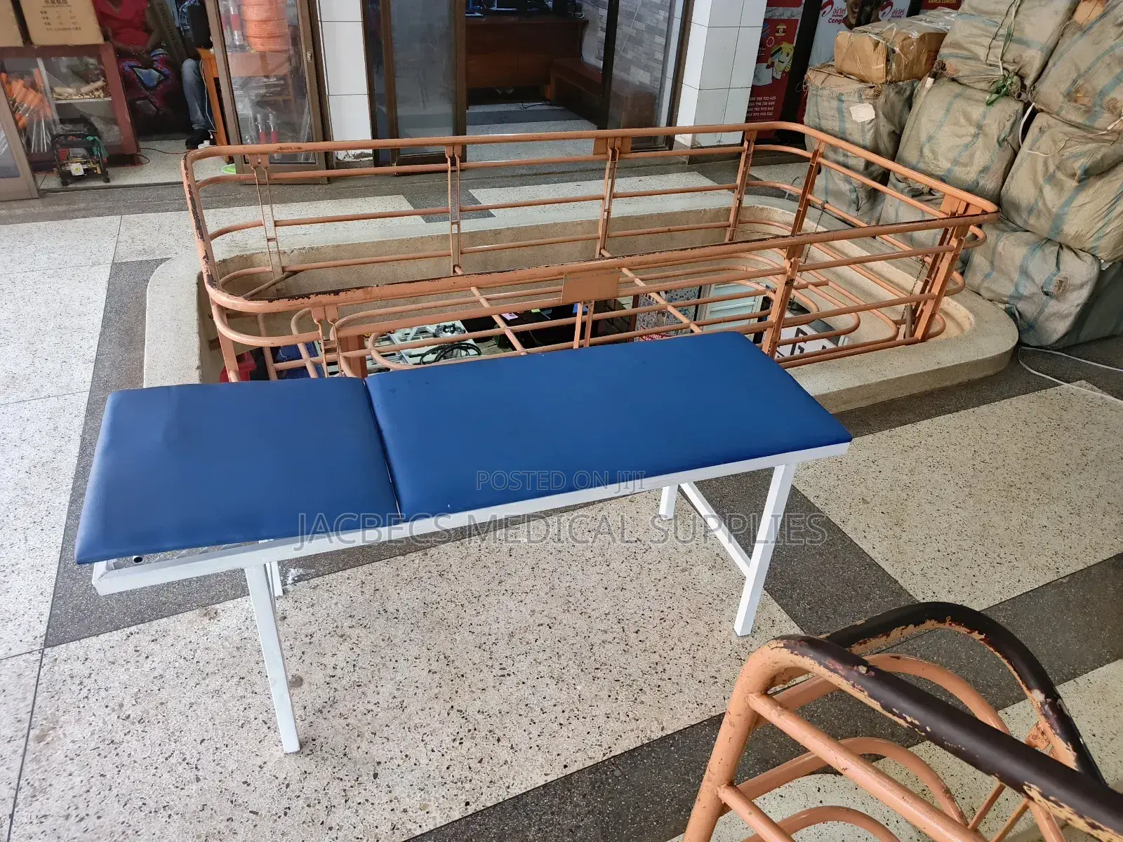 Examination Bed Coated Blue Colour