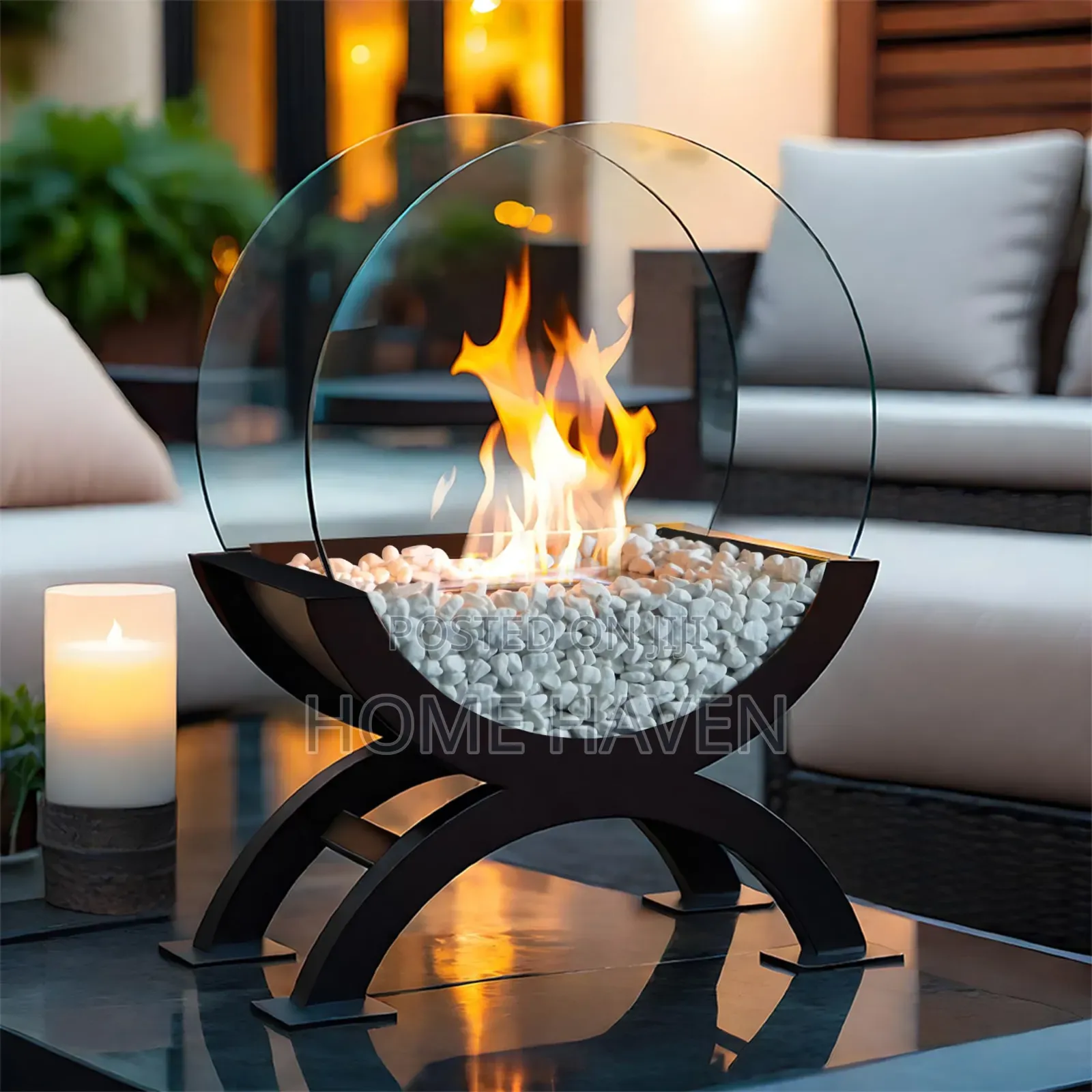 Large Round Bio Ethanol Fire Place