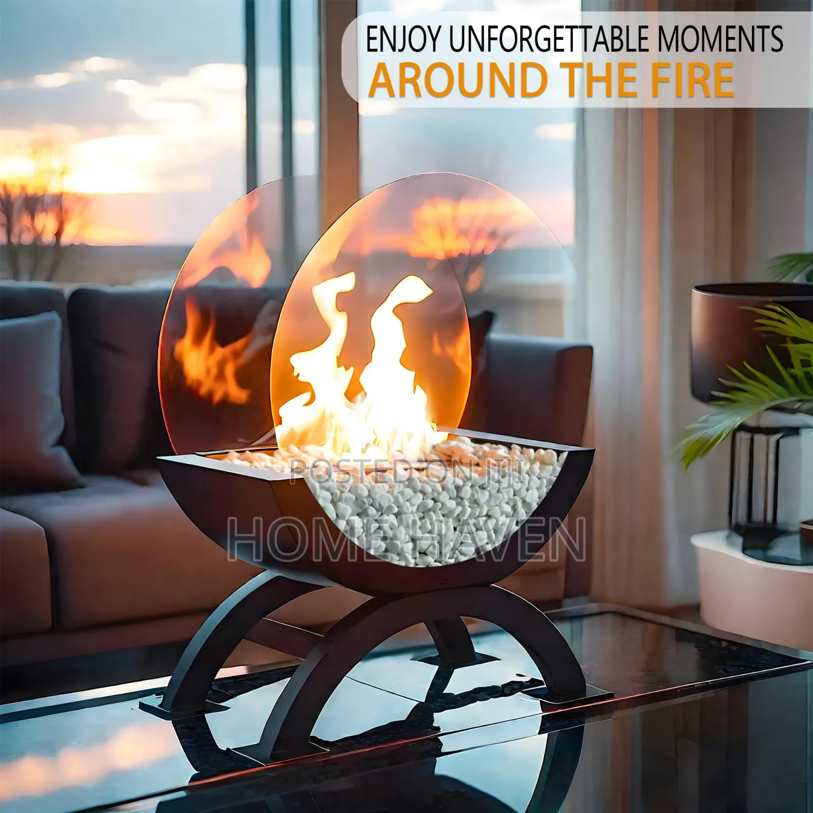 Large Round Bio Ethanol Fire Place