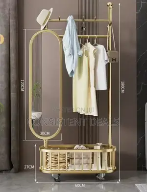 Modern Coat Rack With Dressing Mirror