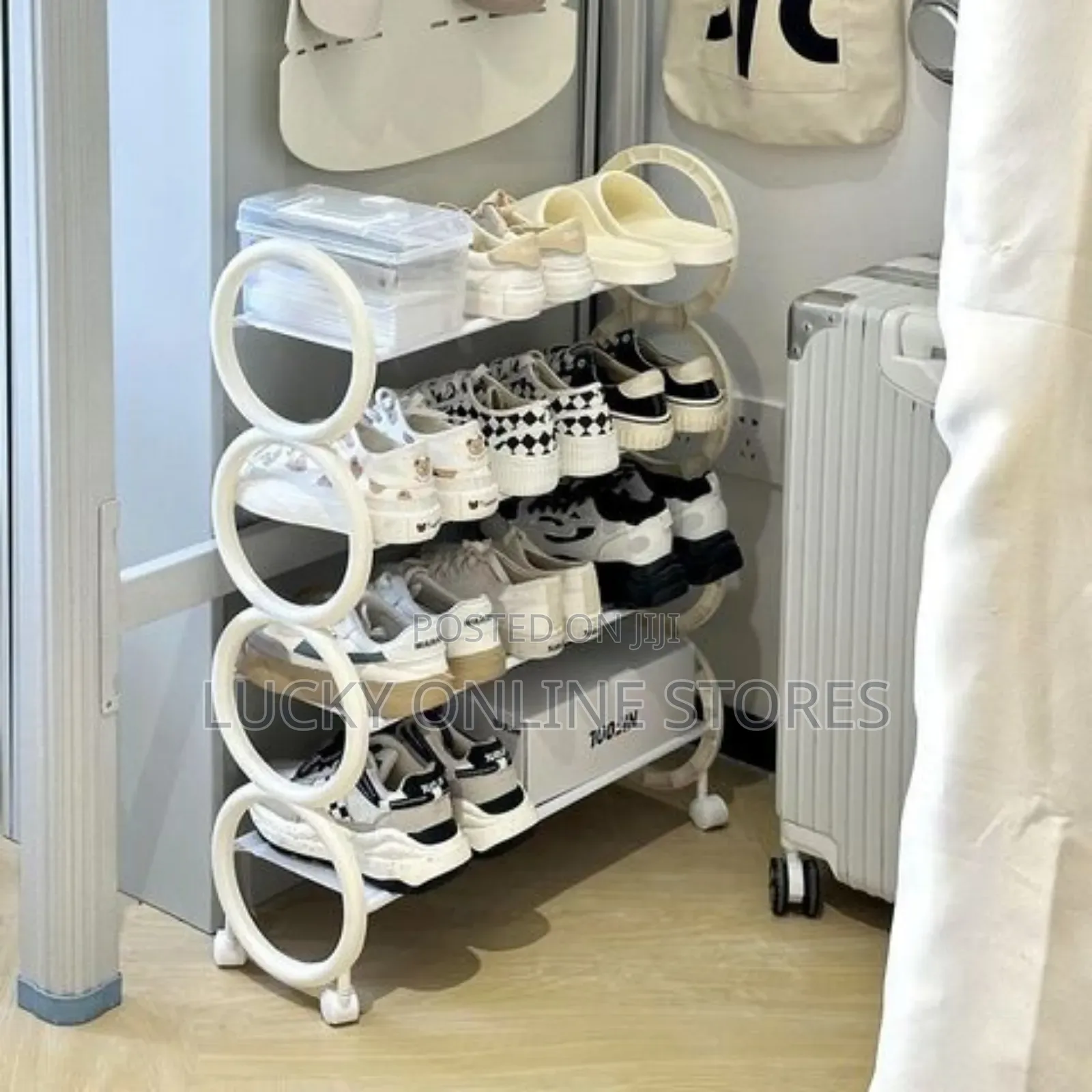 4 Tier Shoerack With Wheels