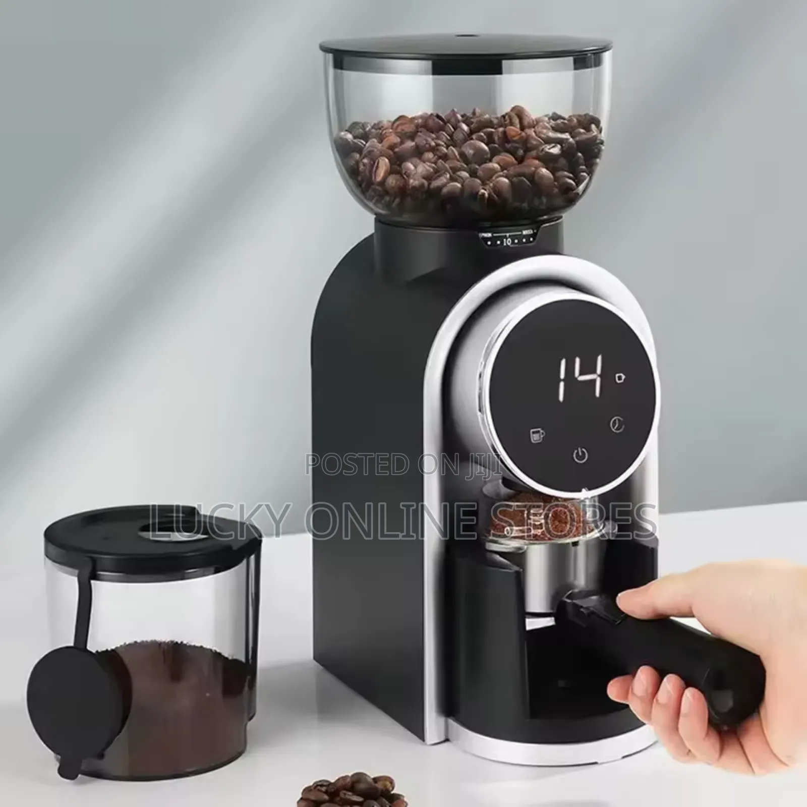 Electric Coffee Grinder With Adjustable Automatic Burr Mill