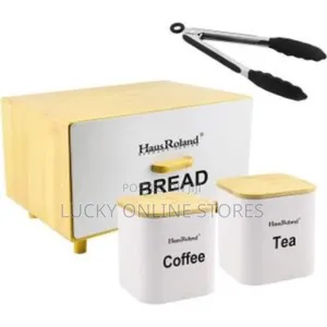 Haus Roland Breadbin Set With Canisters and Tongs