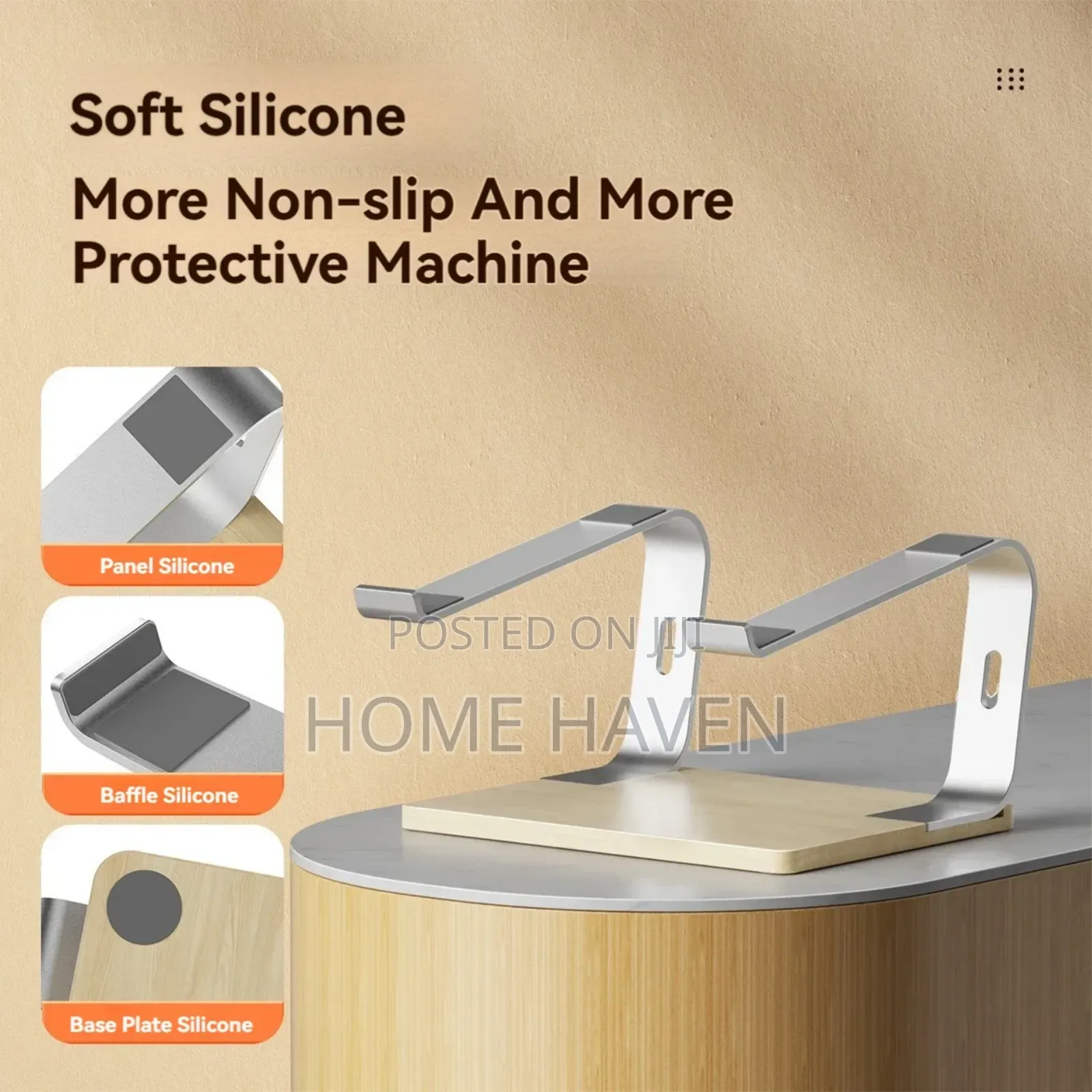 Aluminum Laptop Stand With Wooden Handles