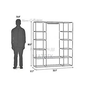 Three Column Cloth Frame Wardrobe