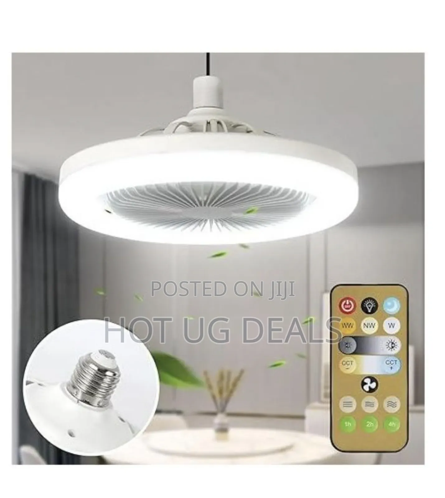 2 In 1 Ceiling Fan Light E27 Remote Control Led Fan Lamp