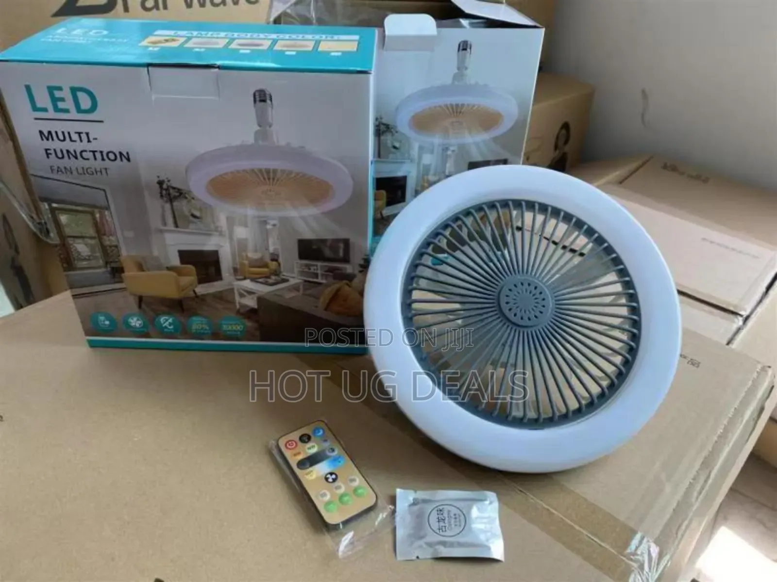 2 In 1 Ceiling Fan Light E27 Remote Control Led Fan Lamp